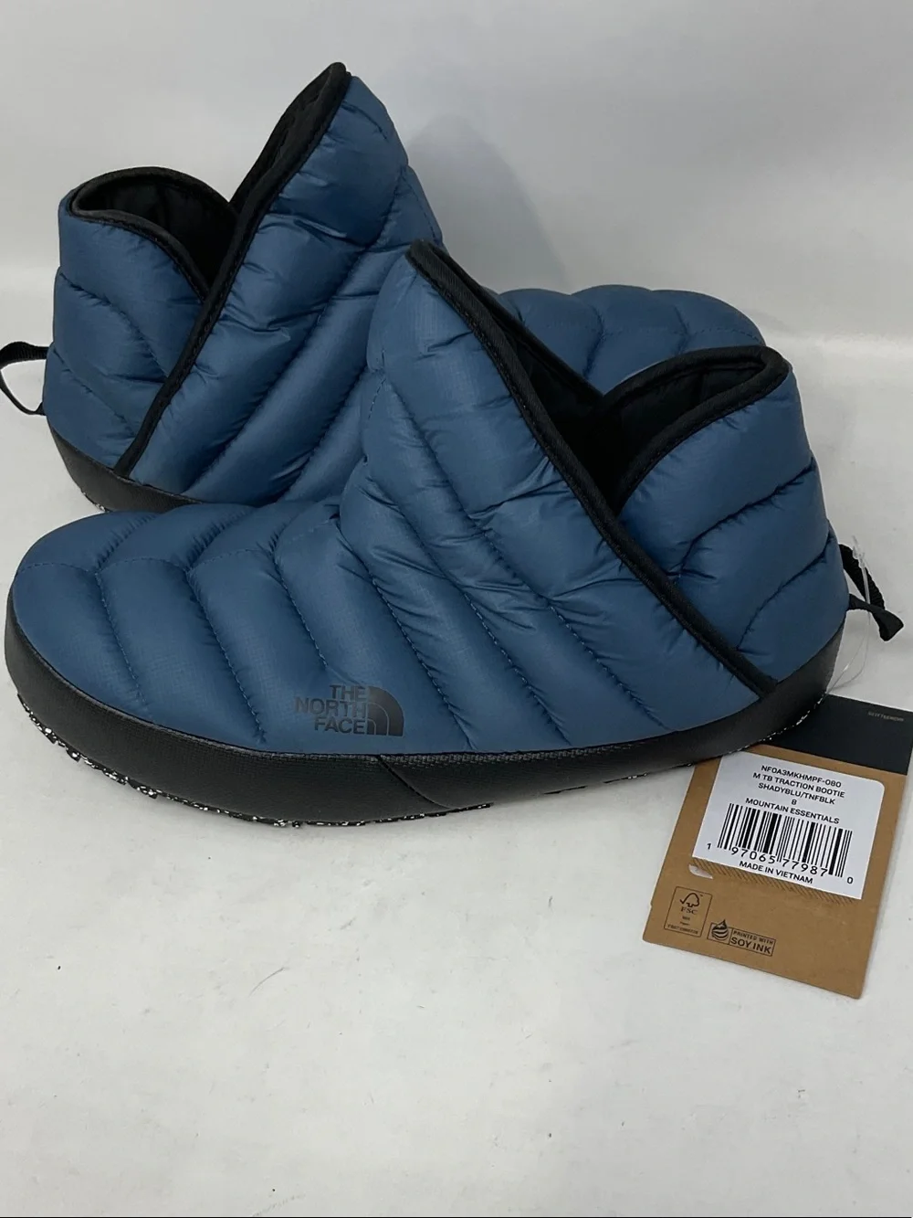 The North Face Blue Quilted Insulated Slip-On Mules